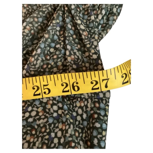 CJ Banks Green Floral Blouse with Tassels, Stretch, Plus Size 3X - Picture 9 of 9